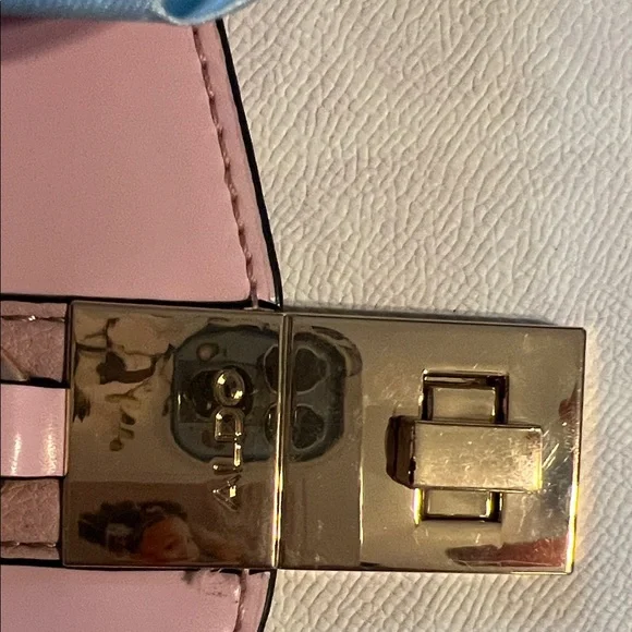 Aldo Elegant Pink and White Handbag with Scarf Accent - Picture 2 of 5